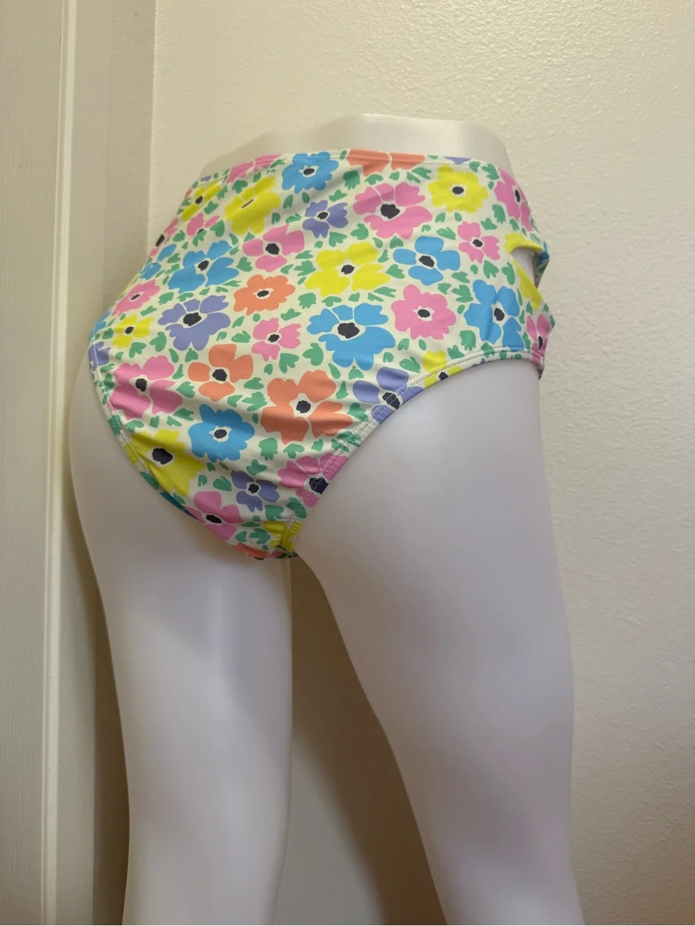 Girls' High-Waist Floral Swim Shorts - Multicolor
